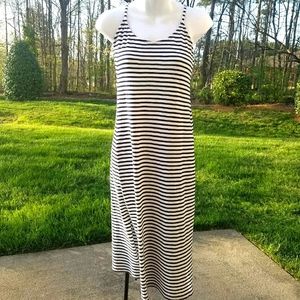 J.Crew Womens Size XS Striped Double Slit Racerback Navy White Dress